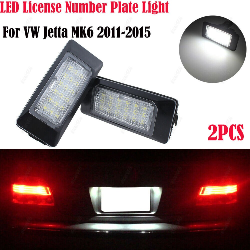 2Pcs Error Free LED License Plate Lights For Volkswagen VW JETTA Mk6 2011-2015
