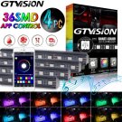 4X Car Interior RGB 16 Color LED Neon Strip Light USB Wireless APP Music Control