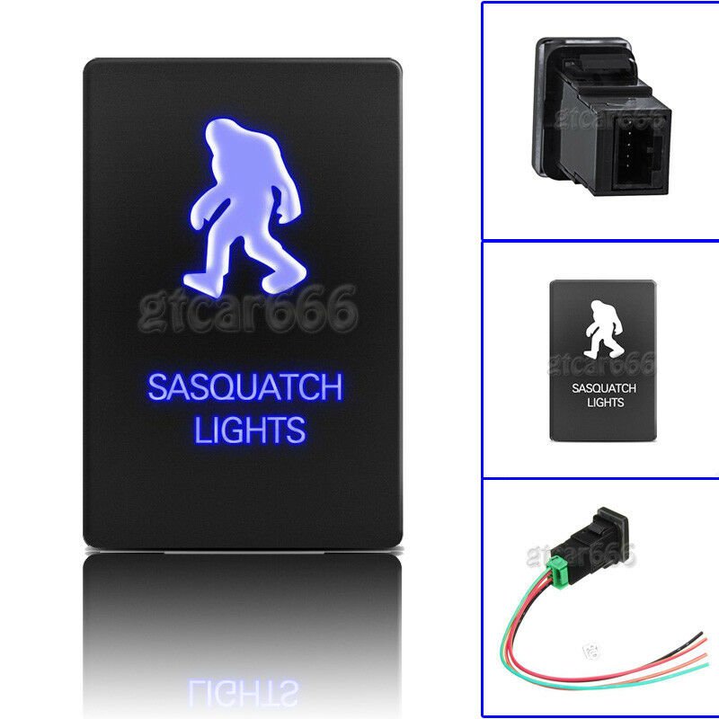 ON-OFF Blue LED Push Switch SASQUATCH LIGHTS For Toyota Tundra 4Runner 2010-up