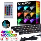 4x RGB Car Interior Atmosphere Footwell Strip Light 48 LED Decor Lamp USB Port
