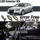 White LED Interior Light Package Kit For Audi A6 S6 C6 2005-2011 Error Free 11pc