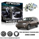 12x Bright White LED Interior Lights Package Kit For Chevrolet Trailblazer 02-09