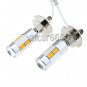 2pcs Amber Yellow H3 10SMD LED Projector Bulbs For Cars DRL Driving Fog Lights