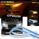 30CM LED Slim Headlight Strip Light DRL White Switchback Trun Signal Flow Amber