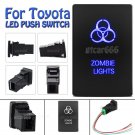 12V ON-OFF Blue LED Push Switch ZOMBIE LIGHTS For Toyota Tundra 4Runner 2010-up