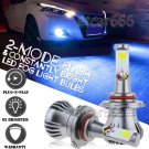 2x 9005 HB3 Blue LED Bulbs For Car Daytime Runing Light Foglight w/ Flash Mode
