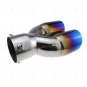 Universal Dual Exhaust Tail Pipe Tip Muffler Vehicle Stainless Steel Chrome Trim