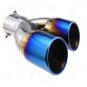 Universal Dual Exhaust Tail Pipe Tip Muffler Vehicle Stainless Steel Chrome Trim