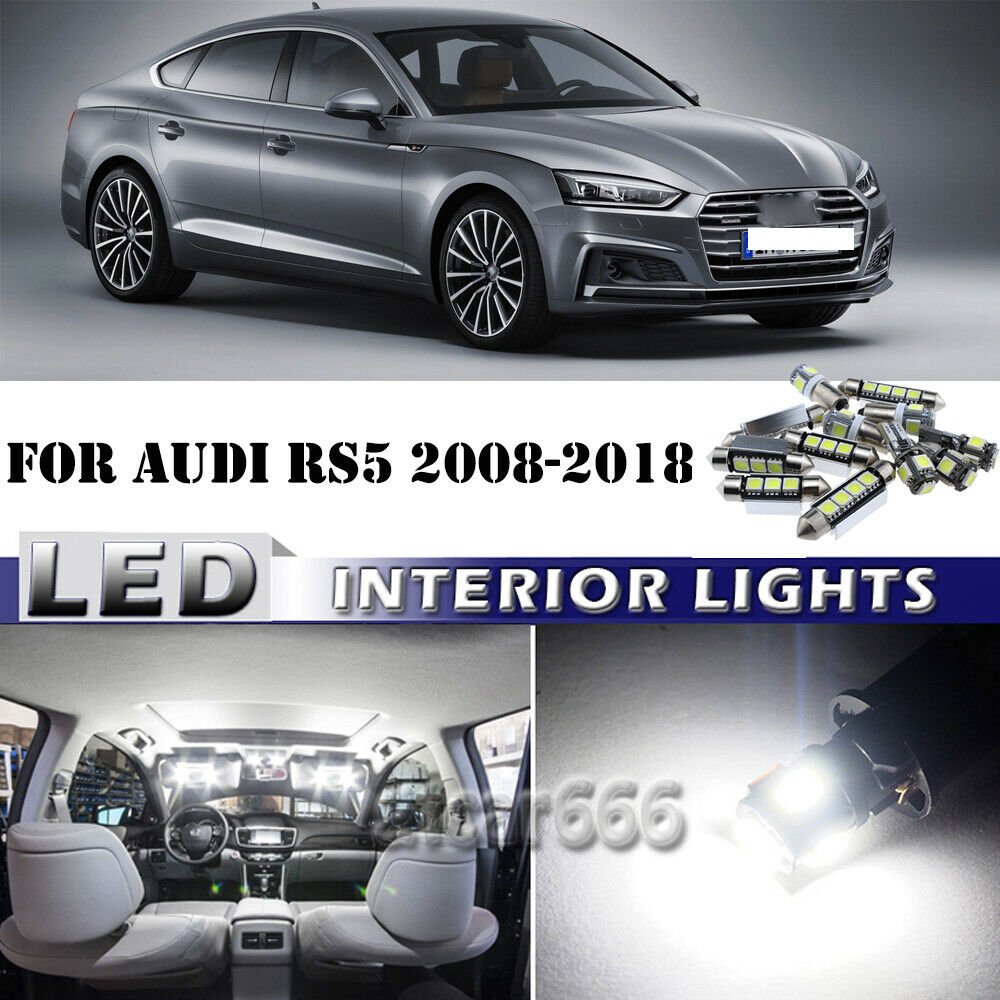 16x Bright White LED Interior Lights Package Kit For Audi A5 B8 S5 RS5 2008-2018
