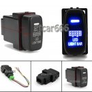 LED LIGHT BAR Botton For Mitsubishi Pajero Triton Blue LED Push Switch 12V 3A