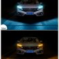 60CM Switchback Car DRL LED Light Strip Sequential Turn Signal ICE BLUE + Amber