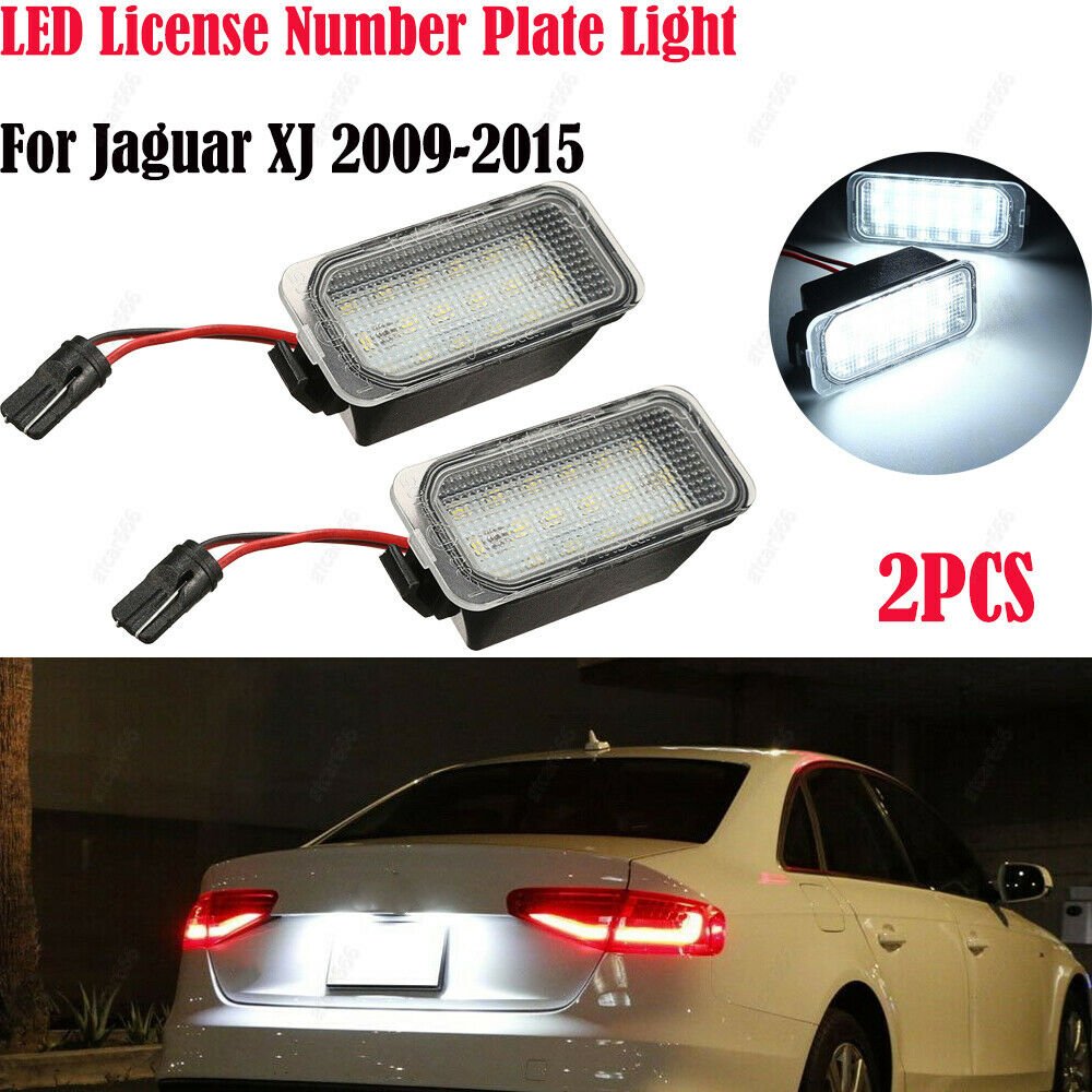 2x White SMD 18 LED License Number Plate Lights Lamp For Jaguar XJ XF Error Free