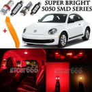 10 x Ultra Red Interior LED Lights Kit + TOOL For 1998 - 2011 Volkswagen VW Beet