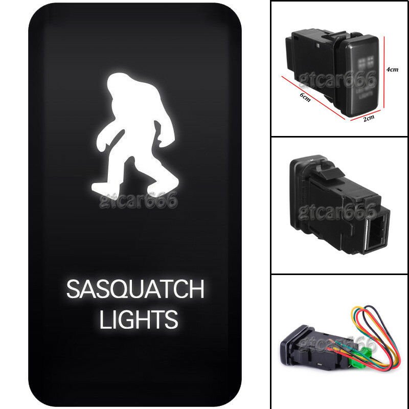White LED Push Switch For Toyota Fortuner Hilux Tacoma 05-11 SASQUATCH LIGHTS