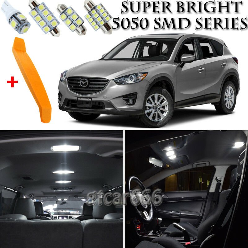 9 x Xenon White Interior LED Lights Kit + TOOL For 2013 - 2016 Mazda CX-5 CX5