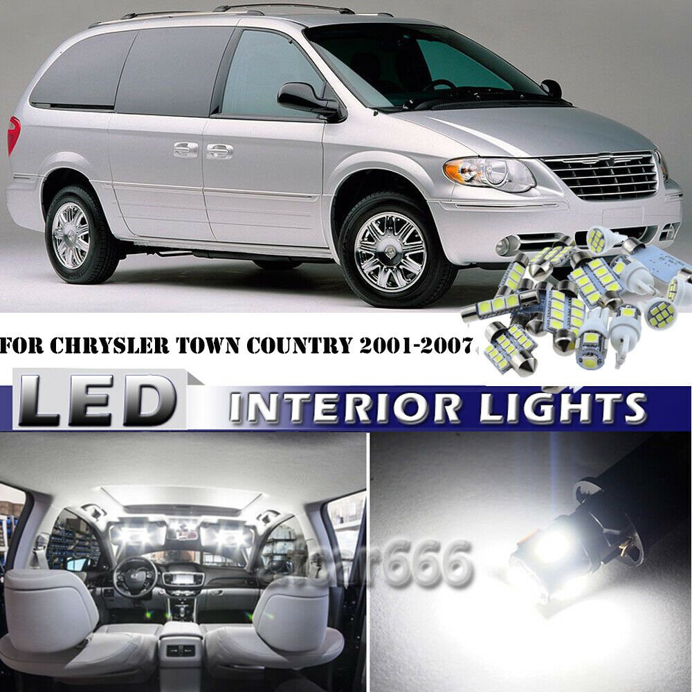 10x Bright White LED Interior Lights Package Kit For Chrysler Town Country 01-07