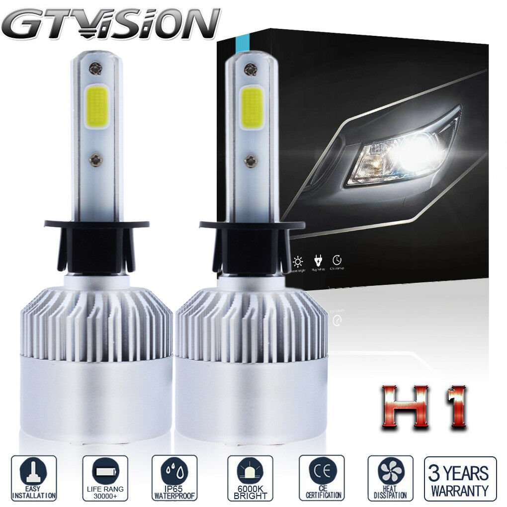 2PCS H1 LED Headlight Conversion Kit 1400W 210000LM COB 6000K White Light Bulbs