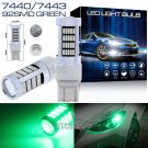 2X 92-4014SMD 7443 7440 LED GREEN Daytime Running Light Backup Reverse Lamp Bulb