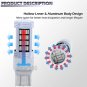 2X 92-4014SMD 7443 7440 LED GREEN Daytime Running Light Backup Reverse Lamp Bulb
