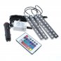 RGB Color Glow LED Car Interior Under Dash Footwell Lighting Kit Accent Light
