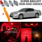 11 x Ultra Red Interior LED Lights Kit + TOOL For 2000 - 2007 Chevy Monte Carlo