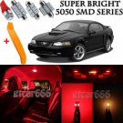13 x Ultra Red Interior LED Lights Kit + TOOL For 1994 - 2004 Ford Mustang