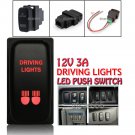 12V DRIVING LIGHTS Botton For Mitsubishi Pajero Triton MN ML Red LED Push Switch