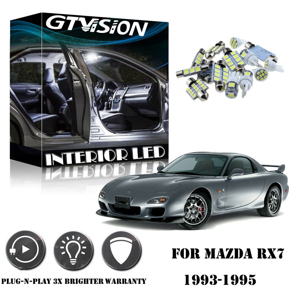 Super Bright Xenon White 6000K Kit LED Interior Car Lights For Mazda RX7 FD3S