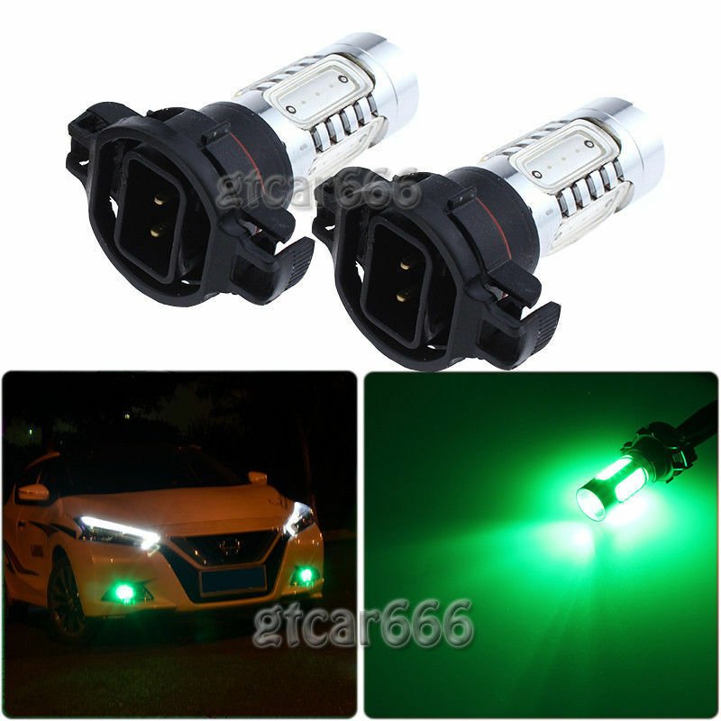 2pcs Green H16 5202 High Power LED Bulbs for Car Driving Fog Lamp Daytime Lights