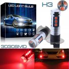 2X 15SMD H3 Red Projector LED Fog Driving Light Bulbs Daytime Running Light DRL