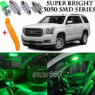 15 x Ultra Green Interior LED Lights Kit + TOOL For 2007 - 2016 GMC Yukon
