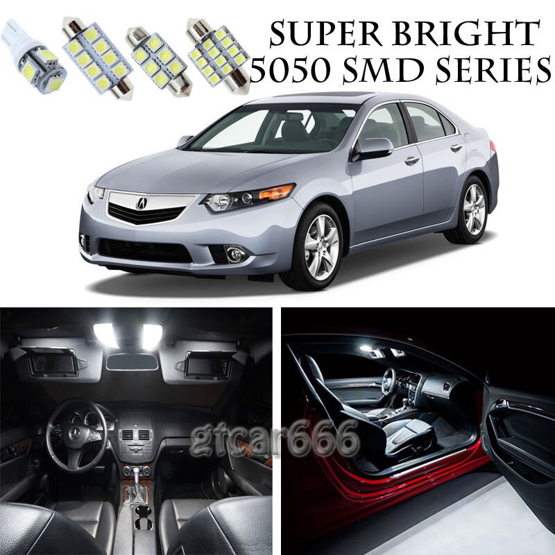 5050 SMD White LED Interior Lights Package Kit For 2009-2014 TSX Acura 16pcs