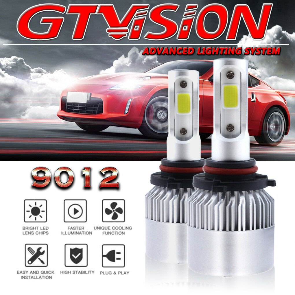 9012 LED Headlight Bulb High Low Beam For GMC Sierra 1500 2500 3500 HD 2014 2015