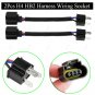 2x H4 9003 Ceramic Wire Harness Adpters Plug Cable Headlight Connector Extension