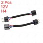 2x H4 9003 Ceramic Wire Harness Adpters Plug Cable Headlight Connector Extension