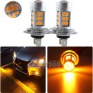 2x H7 Yellow Amber 72-4014-SMD LED For Car Fog Light  Driving Bulbs DRL Lamp