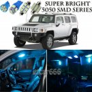 9pcs Ice Blue LED Interior Lights Bulb Package Kit For Hummer H3 2005-2010