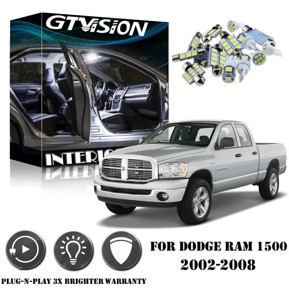 7PCS Super Bright White LED Interior Light Package Kit For Dodge RAM 2002-2008