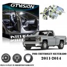 14Pcs White Interior LED Light Kit Pack For Chevrolet Silverado 2500HD 2011-2014