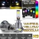 2X H11 H8 H9 H16 LED DRL Fog Light Bulbs Dual Color Strobe Flash White + Yellow