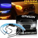 2X 45cm Slim LED Switchback Headlight Sequential DRL Light Strip Blue & Yellow
