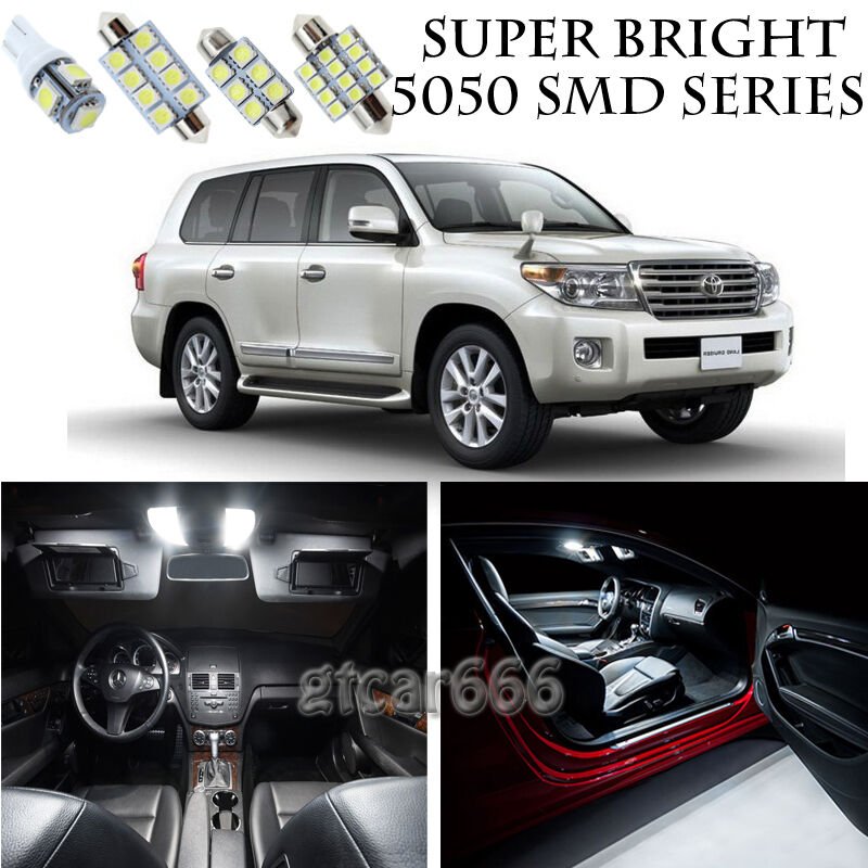 5050 White LED Interior Lights Package Kit For 08-12 Toyota Land Cruiser 15pcs