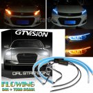 ICE BLUE Amber 45cm Switchback Flexible LED Strip Lights DRL Flowing Turn Signal
