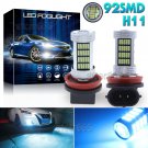 2X 92SMD H8 H9 H11 High Power LED Projector Fog Light Bulb Ice Blue Driving Lamp