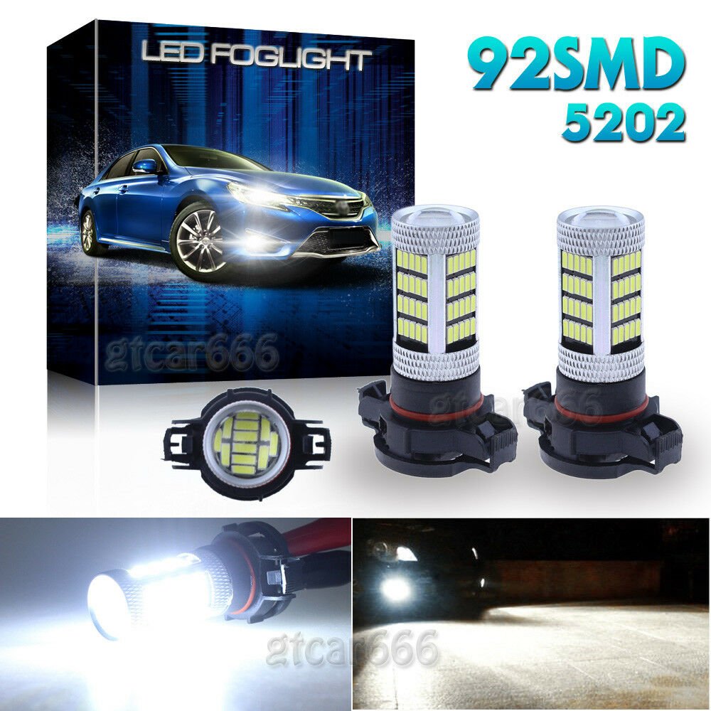2X 92-4014-SMD Super White High Power LED 5202 Fog Light Driving Light Bulbs DRL