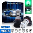 2PCS NEW 92SMD 9005 HB3 H10 9145 High Power Fog Light Bulbs Driving Light Green