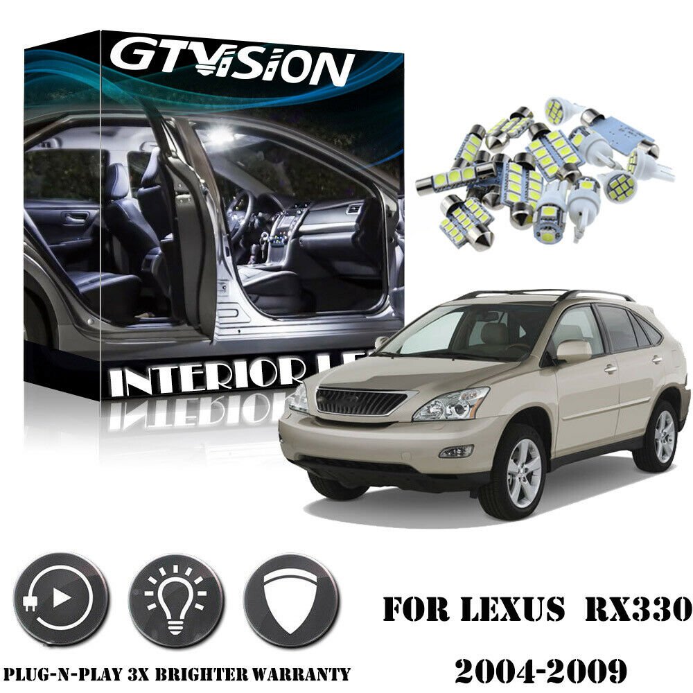 15x Bright White Kit LED Interior Car Lights For Lexus RX330 RX350 RX400h K125