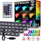 4x Multi-Color RGB Wireless Remote Control 36 LED Strip Lights Car Interior USB