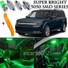 15 x Ultra Green Interior LED Lights Kit + TOOL For 2009 - 2017 Ford Flex