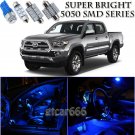 For Toyota Tacoma 2016 UP Blue LED Interior Kit + White LED License Light 11PCS